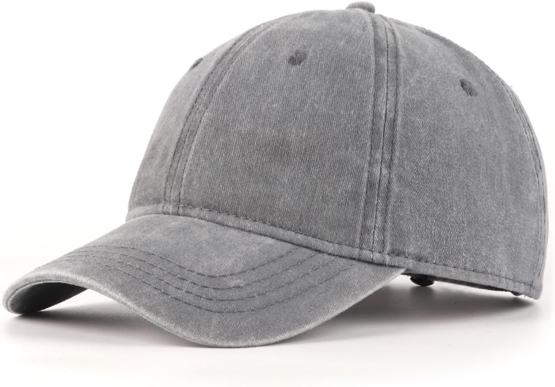 Oversized Washed Denim Baseball Cap