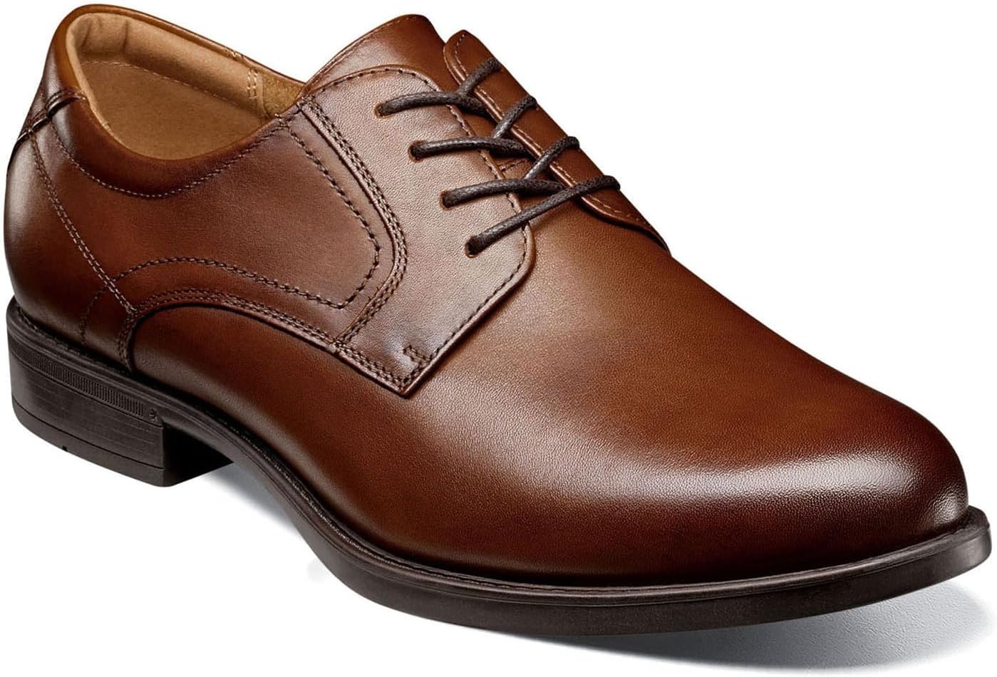 Men's Leather Oxford Shoes with Removable Footbed and Rubber Sole