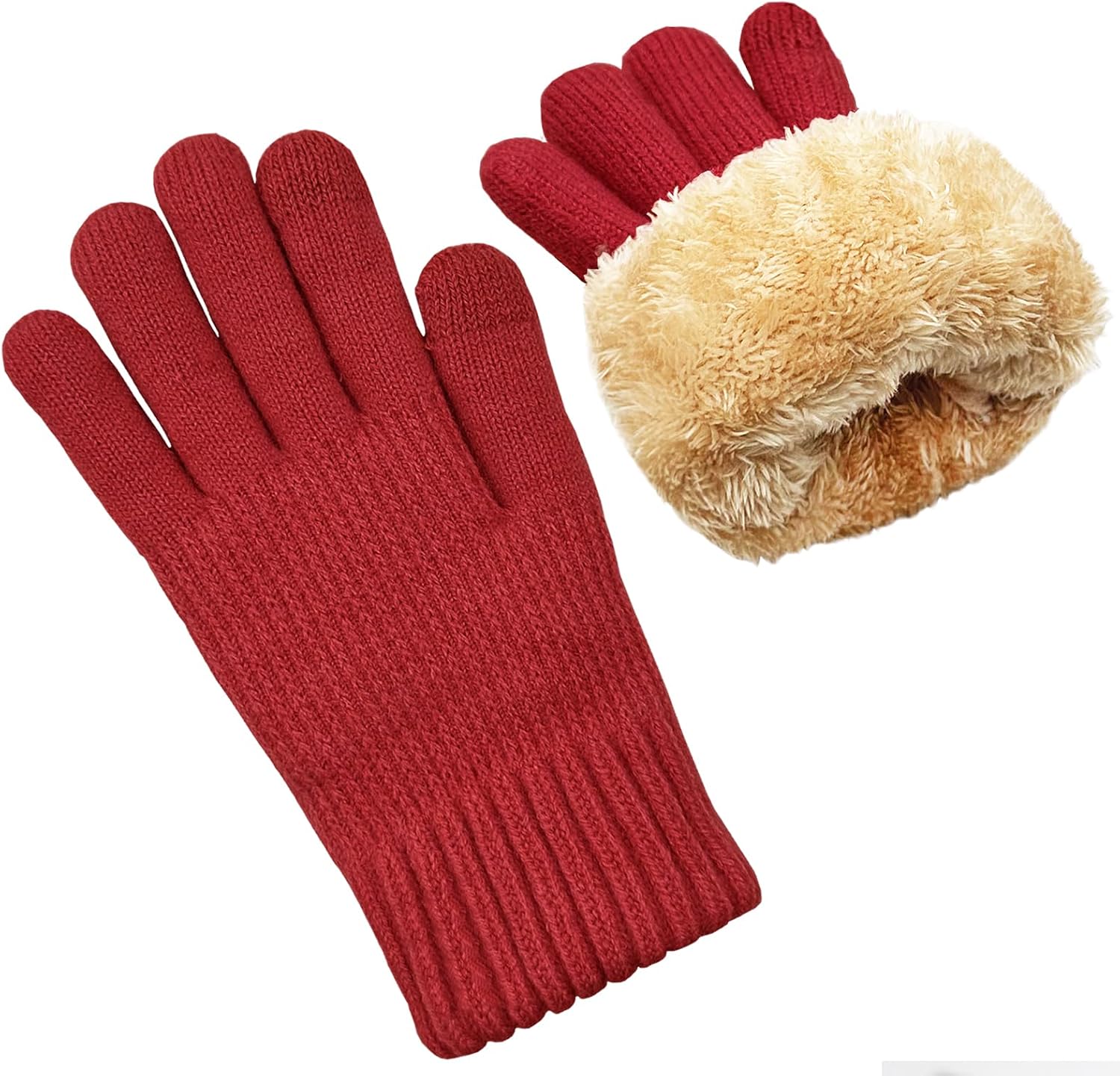 Fleece Lined Touchscreen Knit Gloves