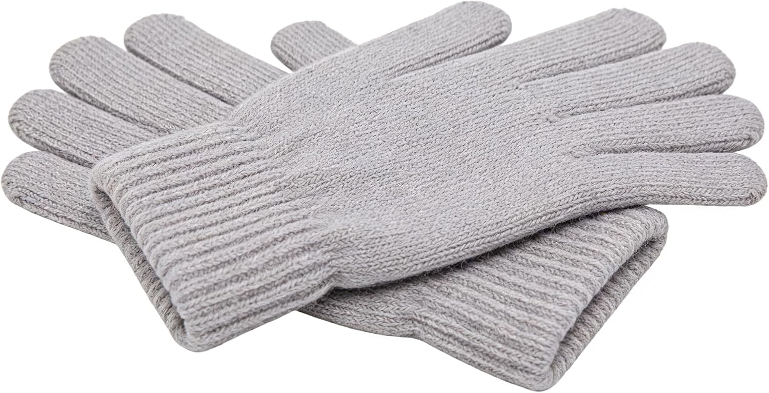 Full Finger Winter Knit Gloves with Fleece Lining