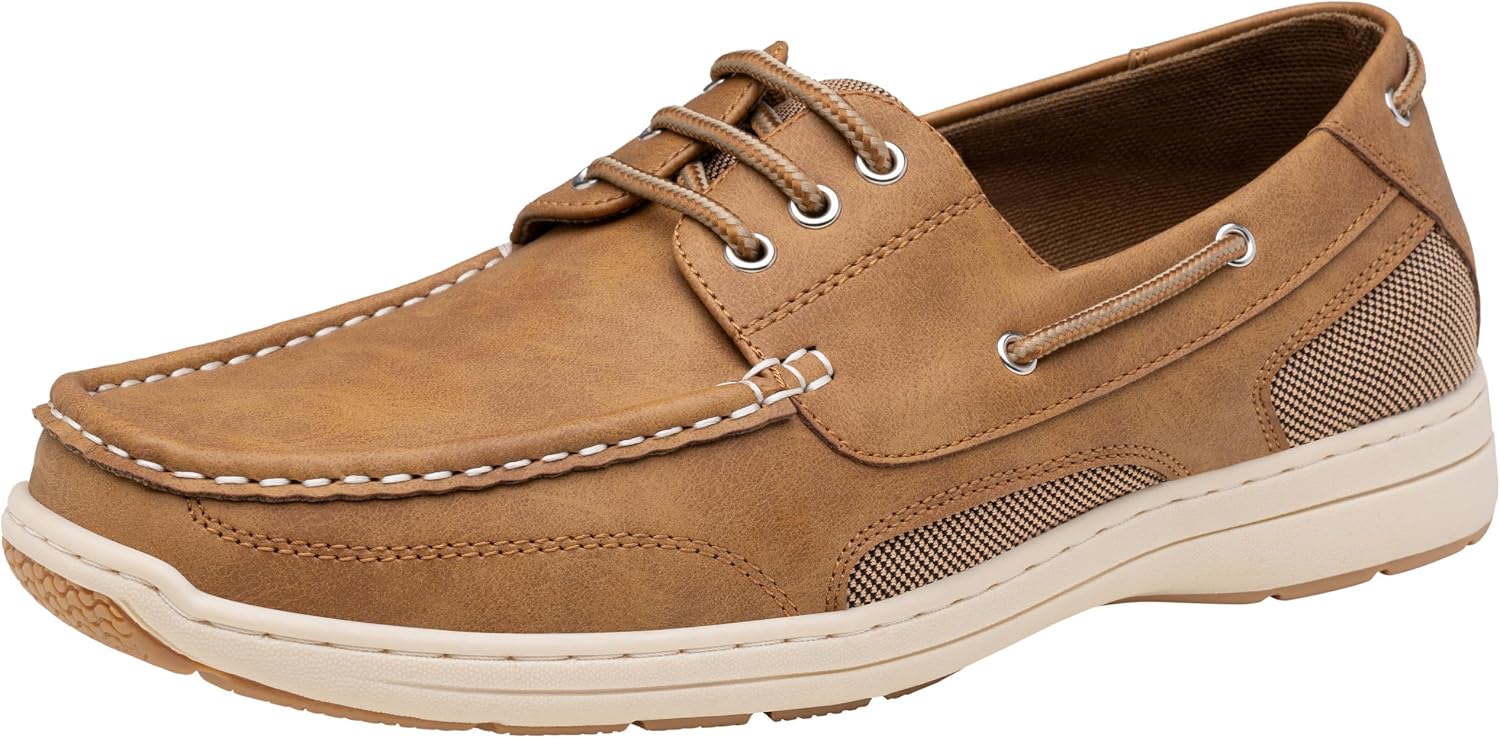 Men's Breathable Synthetic Nubuck Boat Shoes with Memory Foam Insole