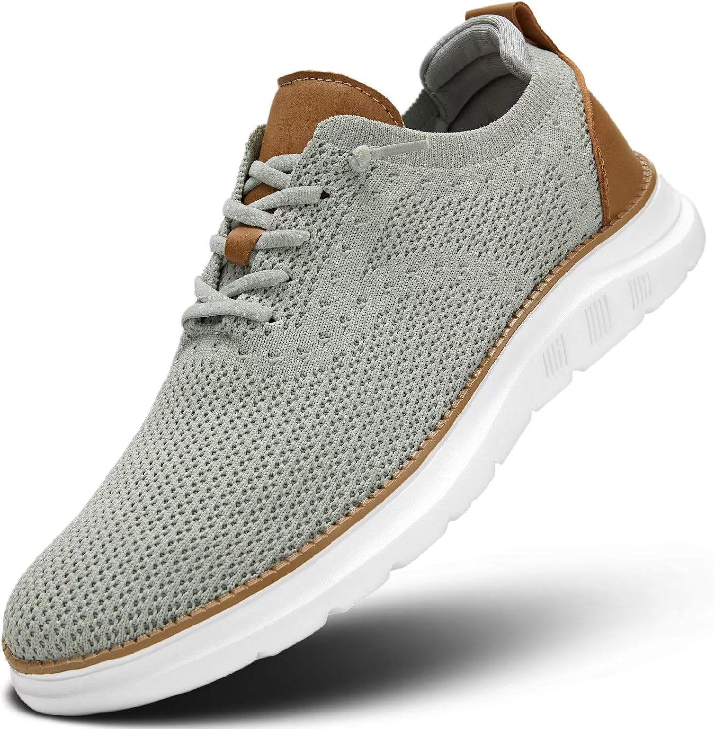 Men's Casual Sneakers with Knitted Upper and Non Slip EVA Outsole